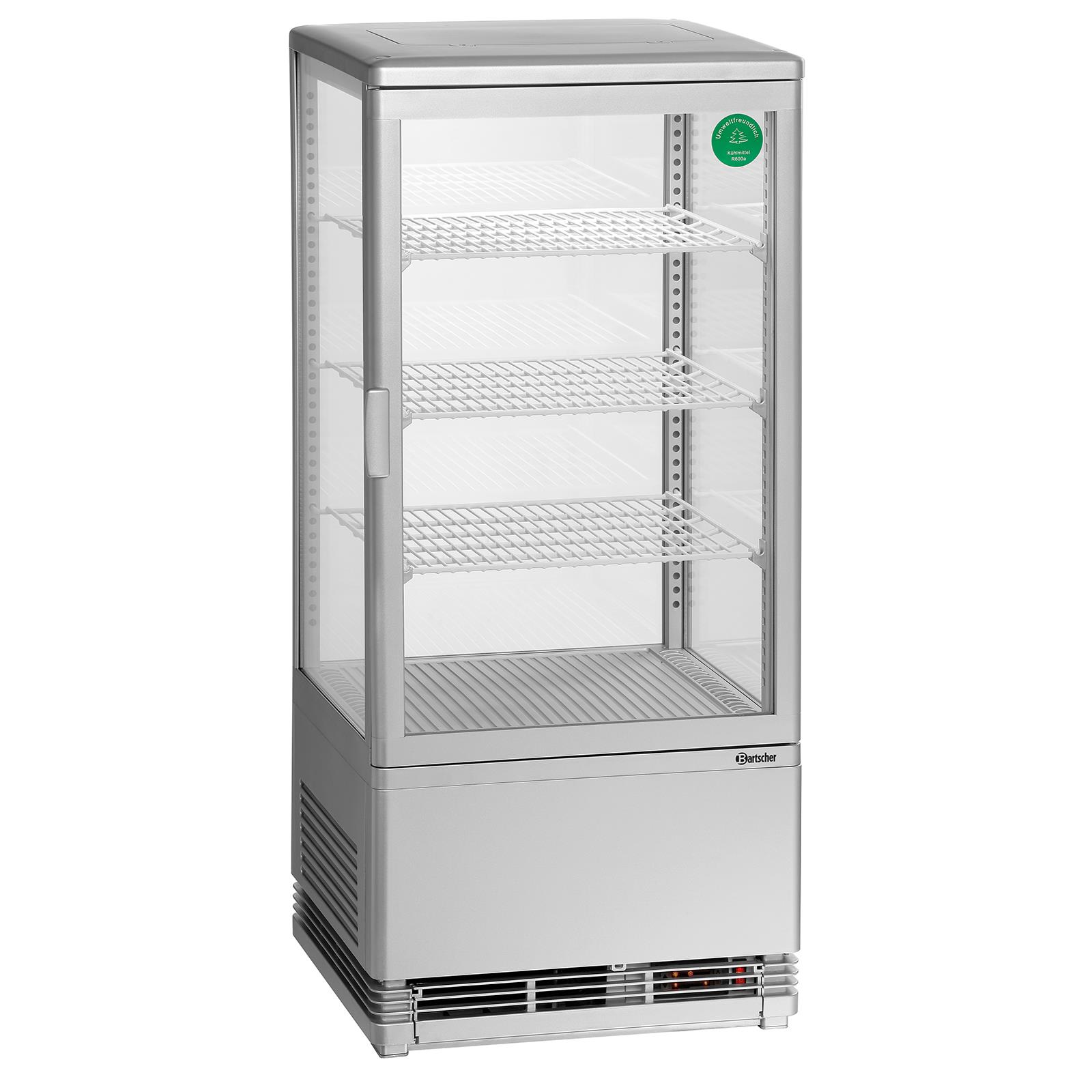 Mini-Kühlvitrine 78L, silber