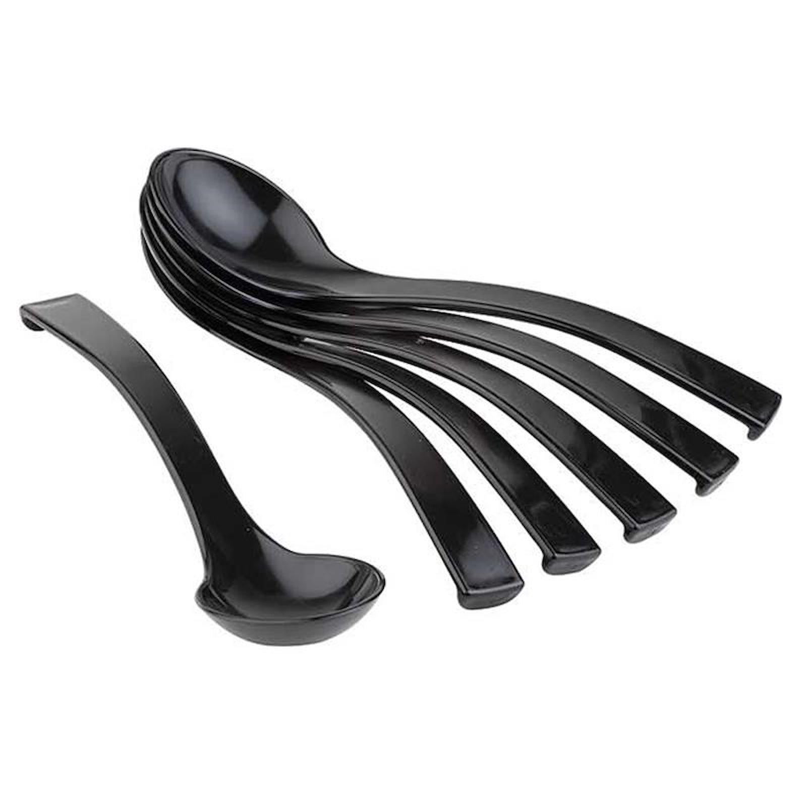 Feinkostlöffel schwarz, 6er Set