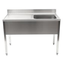 Afwasbak 600 mm, 60 liter, XL spoelbak rechts