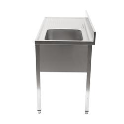 Afwasbak 600 mm, 60 liter, XL spoelbak rechts