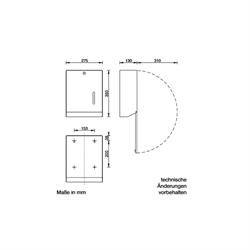 Handdoekdispenser Afmetingen