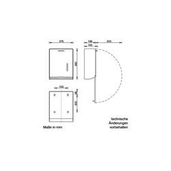 Handdoekdispenser Afmetingen