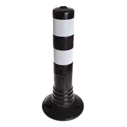 Leitpoller Flexipfosten, schwarz-silber, 80 mm Durchmesser
