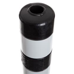 Leitpoller Flexipfosten, schwarz-silber, 80 mm Durchmesser