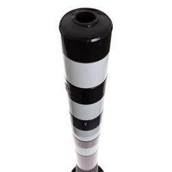 Leitpoller Flexipfosten, schwarz-silber, 80 mm Durchmesser