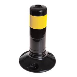 Leitpoller Flexipfosten, schwarz-gelb, 80 mm Durchmesser
