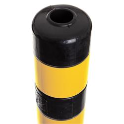 Leitpoller Flexipfosten, schwarz-gelb, 80 mm Durchmesser