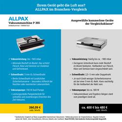 Vakuummaschine P 355 im Branchenvergleich