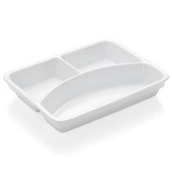 Abteilschale Porzellan 3-fach, 23,5 x 17,5 cm weiß, 3 Stück