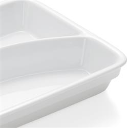 Abteilschale Porzellan 3-fach, 23,5 x 17,5 cm weiß, 3 Stück