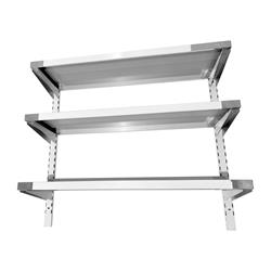 RVS Wandplank 3 Planken, 120 x 30 cm