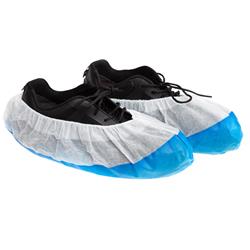 Vließüberschuhe mit blauer CPE-Sohle