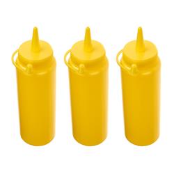 Hendi Quetschflaschen 3er Set in Gelb, 200 ml