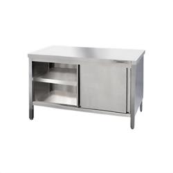 Edelstahl Arbeitsschrank 160 x 70 cm, Spanplatte unterfüttert