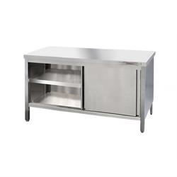 Edelstahl Arbeitsschrank 200 x 70 cm, Spanplatte unterfüttert