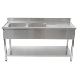 Spültisch Basic 1600 x 600 mm  mit 2 Becken links