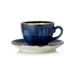 Espressotassen mit Unterteller Set 220 ml, blau