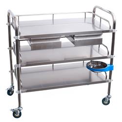 Laborwagen mit 3 Ablagen und 2 Schubladen 80 x 48 x 86 cm
