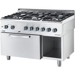 Gasherd Basic mit 6 Brennern &amp; Elektro-Umluft-Backofen GN1/1, Serie 700 ND