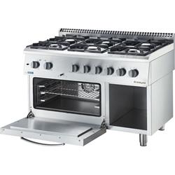 Gasherd Basic mit 6 Brennern & Elektro-Umluft-Backofen GN1/1, Serie 700 ND