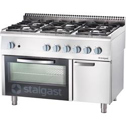 Gasherd 6 Brenner mit Gas-Backofen GN 2/1, Serie 700 ND, 1200 mm