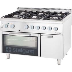 Gasherd 6 Brenner mit Elektrobackofen GN 2/1, Serie 700 ND, 1200 mm
