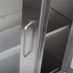 Edelstahl Hochschrank mit Glastüren, 90 x 180 cm