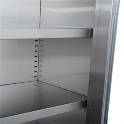 Edelstahl Hochschrank mit Glastüren, 90 x 180 cm