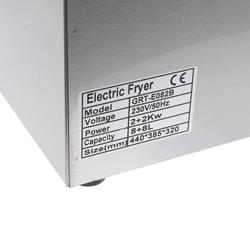 Elektro-Doppel-Fritteuse Typenschild