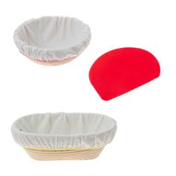 Gärkörbchenset 500 g oval & rund mit Schaber