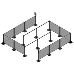 Scheidingswand, melkglas, voor afzetpalen