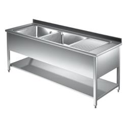 Spültisch 1400x600x850mm, 2 Becken rechts-links