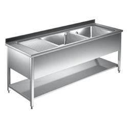 Spültisch 1400x600x850mm, 2 Becken rechts-links