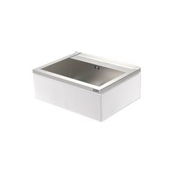 Ausgussbecken NOVUM Weiß aus Edelstahl, 3 Größen