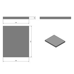 Arbeitsplatte 700x40 abgekantet, 1,5 mm Traversen