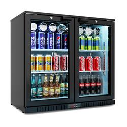 Bar Display Cooler, zwei Flügeltüren, schwarz