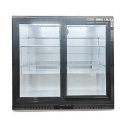 Bar Display Cooler, zwei Schiebetüren, schwarz