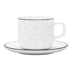 Obertasse Serie Ankara, weiß, schwarz gesprenkelt Obertasse Serie Ankara, weiß, schwarz gesprenkelt