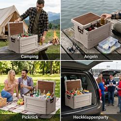 Campingbox faltbar Holzdeckel Gr. L - oliv