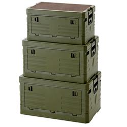 Campingbox faltbar Holzdeckel Gr. L - oliv