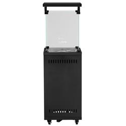 Gas-Terrassenfeuer quadratisch schwarz, 10,5 kW, mit Glas