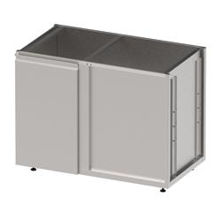 Eckunterschrank Bar links mit Flügeltüren und Zwischenboden Eckunterschrank Bar links mit Flügeltüren und Zwischenboden