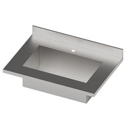 Spülbecken für Arbeitsplatte Bar, 250 mm tief, mit Aufkantung 100 mm