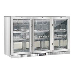 Bar Display Cooler, 3 Glastüren, 308 Liter, Edelstahl