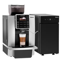 Milchkühlschrank verbunden mit Kaffeeautomaten