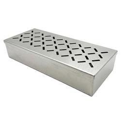 Räucherbox Edelstahl für Gasgrill und Holzkohlegrill 22,5 x 9,7 x 4,5 cm, geschlitzt