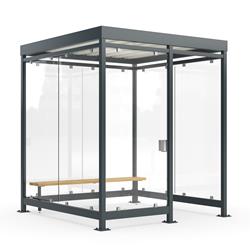 Raucherunterstand Set Black Edition, 2165 x 2165 x 2510 mm ohne Grünbedachung