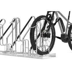 Fahrradständer 6 Einstellplätze silber/schwarz aus Stahl mit Anlehnparker
