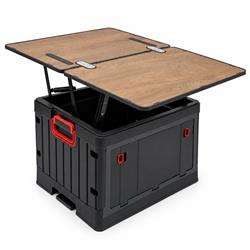 Campingbox faltbar ausziehbarer Klapptisch, schwarz – 45 l