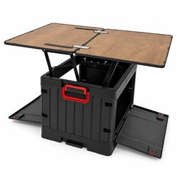 Campingbox faltbar ausziehbarer Klapptisch, schwarz – 45 l